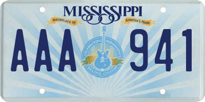 MS license plate AAA941