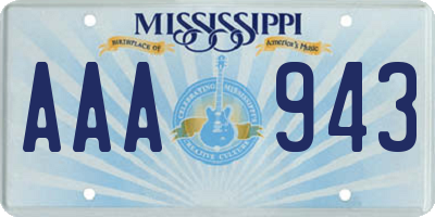 MS license plate AAA943