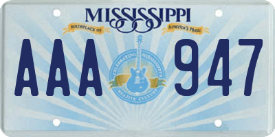 MS license plate AAA947