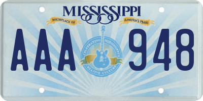MS license plate AAA948