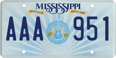 MS license plate AAA951