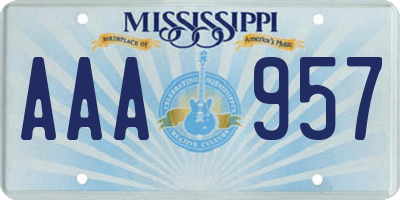 MS license plate AAA957