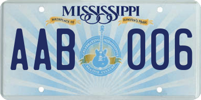 MS license plate AAB006