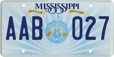 MS license plate AAB027