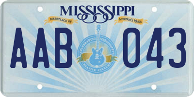 MS license plate AAB043