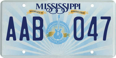 MS license plate AAB047
