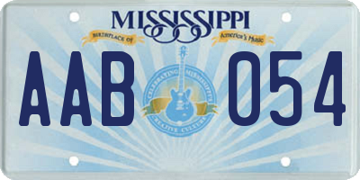 MS license plate AAB054