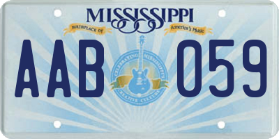 MS license plate AAB059