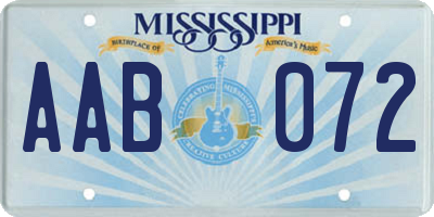 MS license plate AAB072