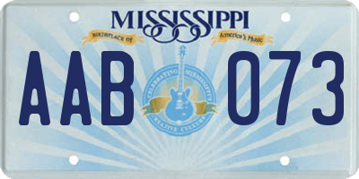 MS license plate AAB073