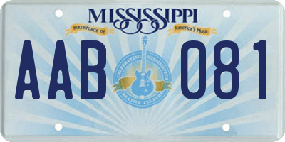 MS license plate AAB081