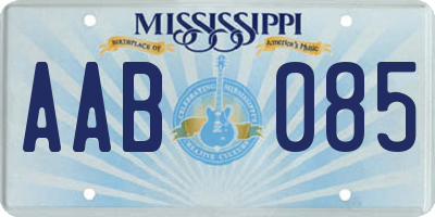 MS license plate AAB085
