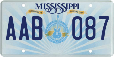 MS license plate AAB087