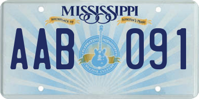MS license plate AAB091