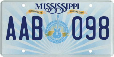 MS license plate AAB098