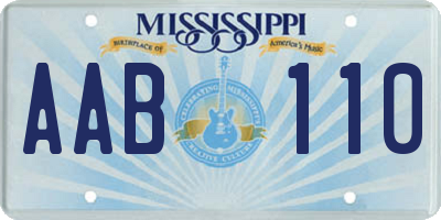 MS license plate AAB110