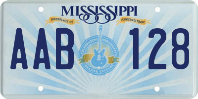 MS license plate AAB128