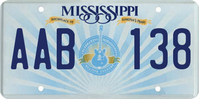 MS license plate AAB138