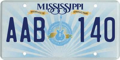 MS license plate AAB140