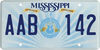 MS license plate AAB142