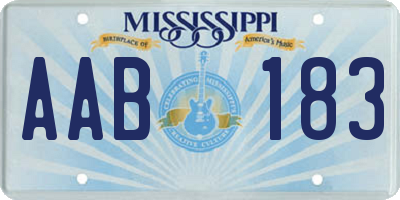 MS license plate AAB183