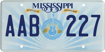 MS license plate AAB227
