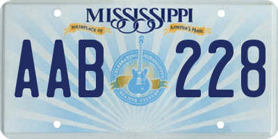 MS license plate AAB228