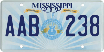 MS license plate AAB238