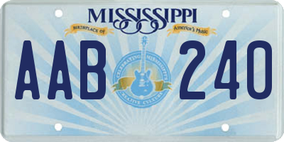 MS license plate AAB240