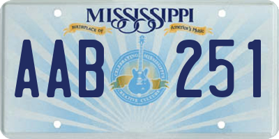 MS license plate AAB251