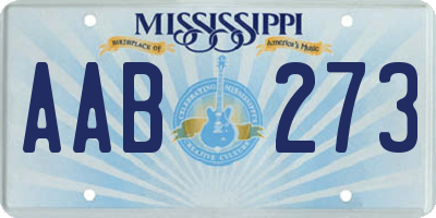 MS license plate AAB273