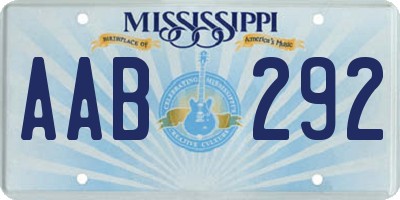 MS license plate AAB292