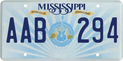 MS license plate AAB294