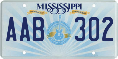 MS license plate AAB302