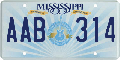MS license plate AAB314