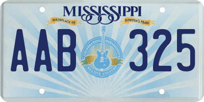 MS license plate AAB325