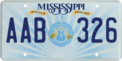 MS license plate AAB326