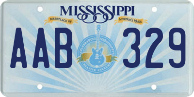 MS license plate AAB329