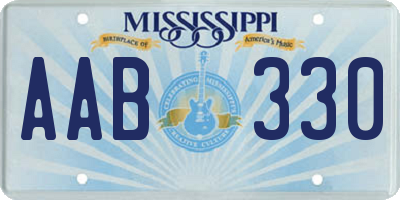 MS license plate AAB330
