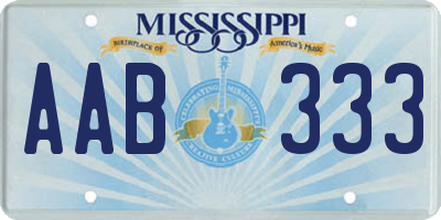 MS license plate AAB333