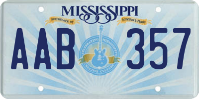 MS license plate AAB357