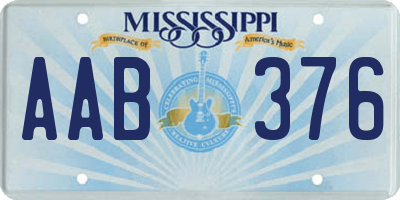 MS license plate AAB376