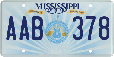 MS license plate AAB378
