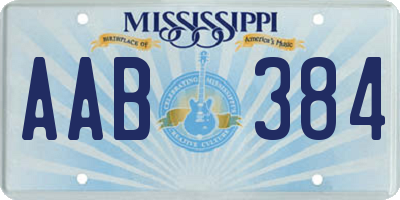 MS license plate AAB384