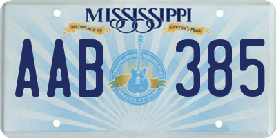 MS license plate AAB385