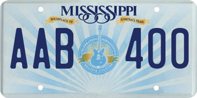 MS license plate AAB400