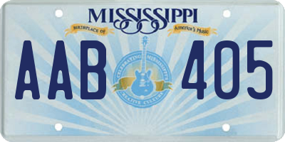 MS license plate AAB405