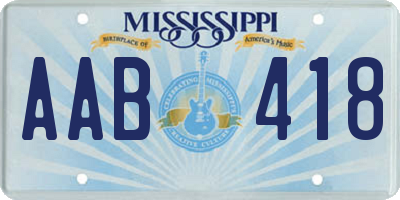 MS license plate AAB418