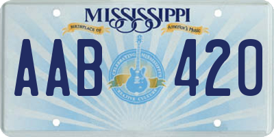 MS license plate AAB420