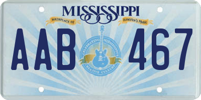 MS license plate AAB467